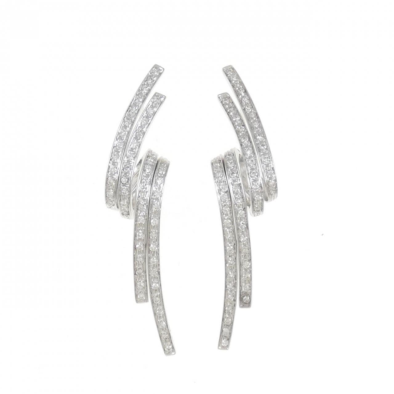 750WG/K18WG Diamond earrings