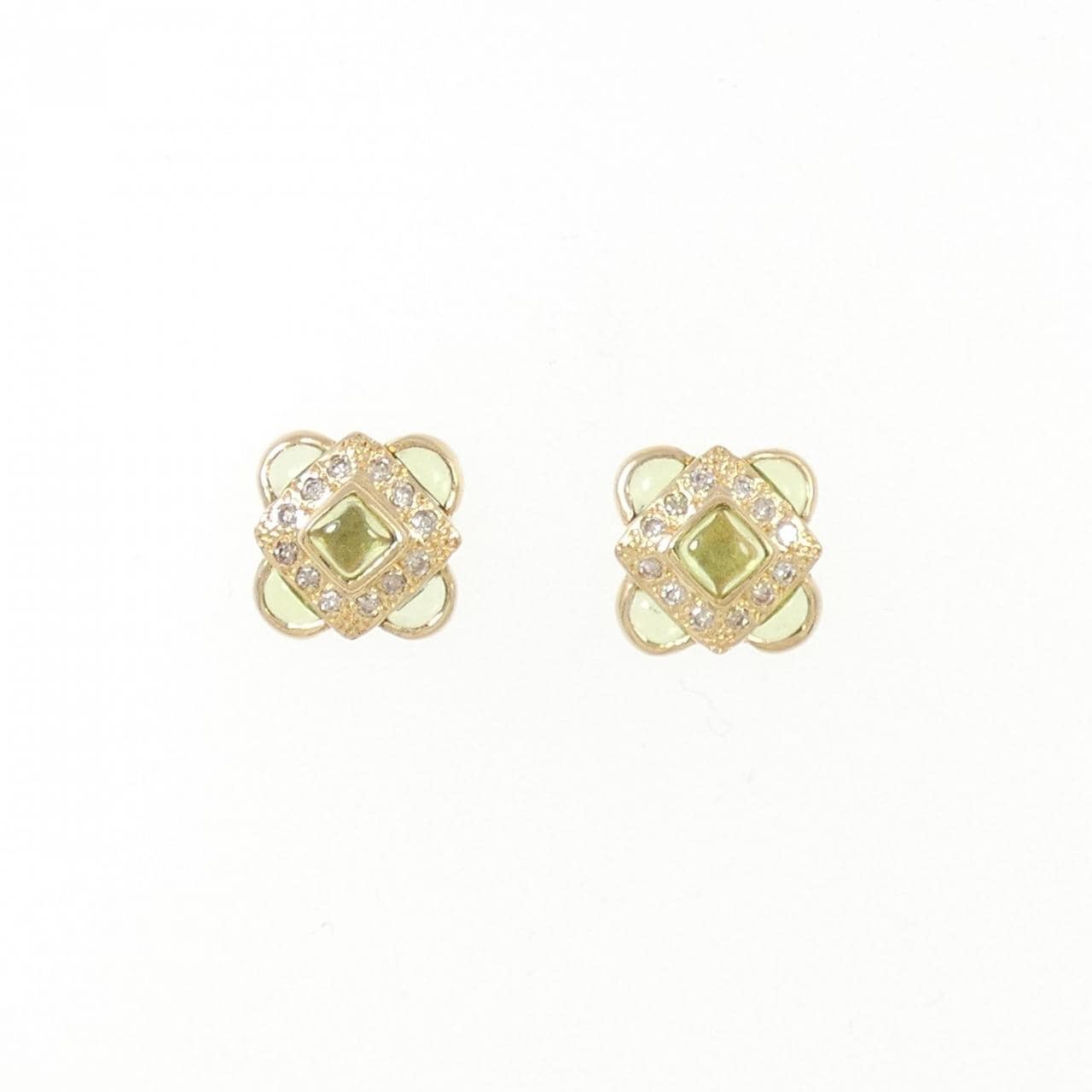 K18YG Peridot earrings