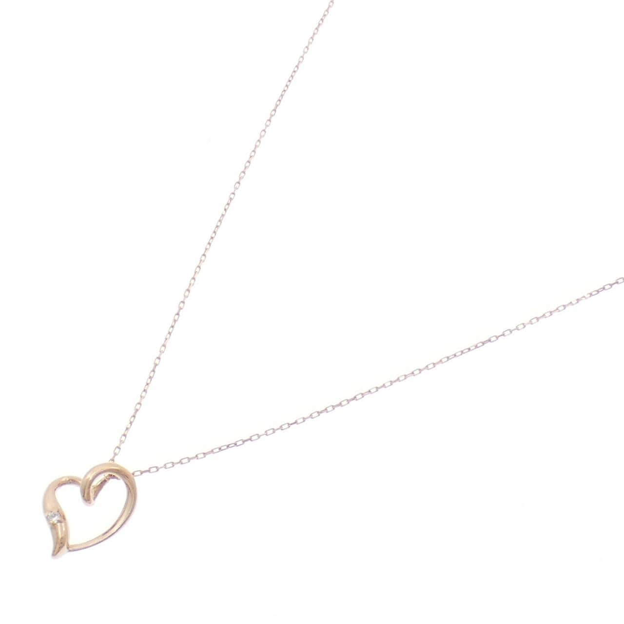 K10PG ハート ダイヤモンド ネックレス 0.01CT