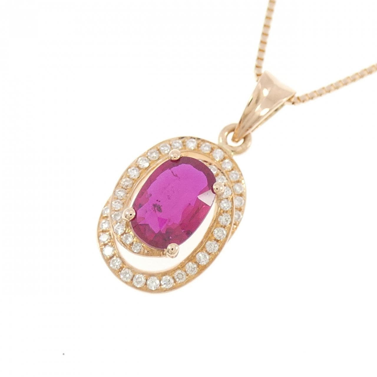 18KPG/K18PG ルビー ネックレス 1.02CT