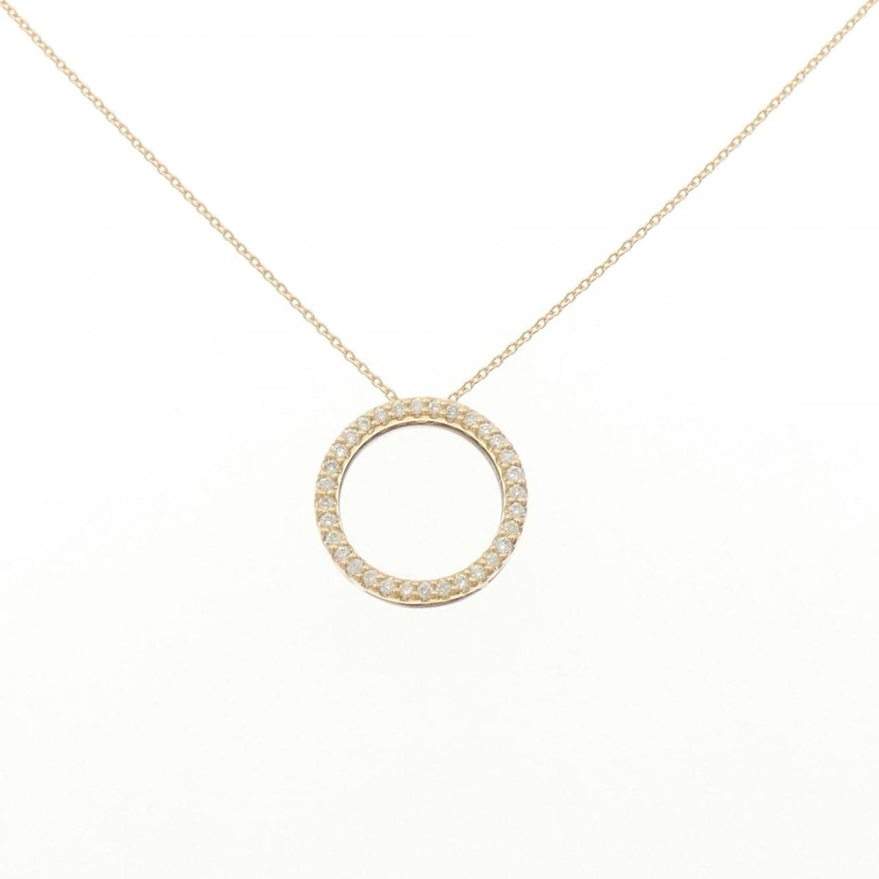 K18YG/PT900 ダイヤモンド ネックレス 0.19CT