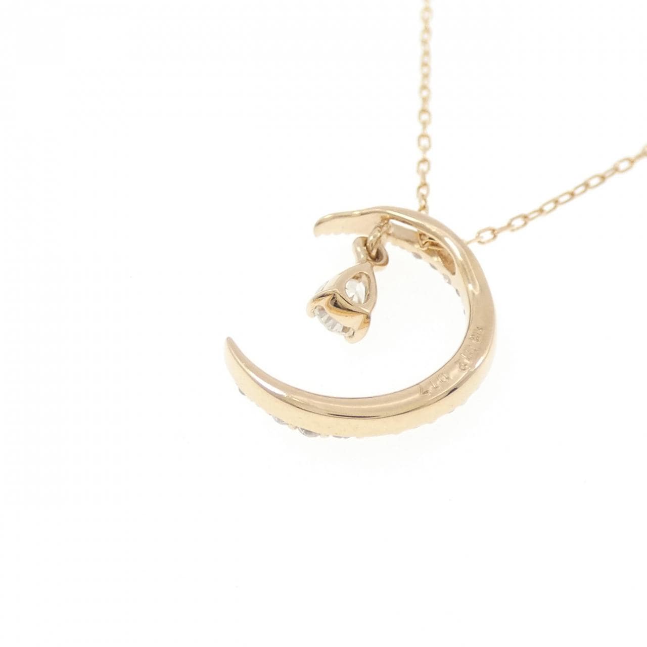 K18PG ムーン ダイヤモンド ネックレス 0.12CT