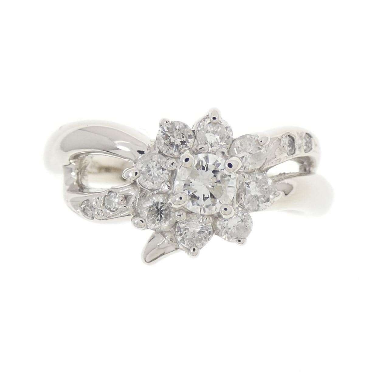 PT900 フラワー ダイヤモンド リング 0.50CT