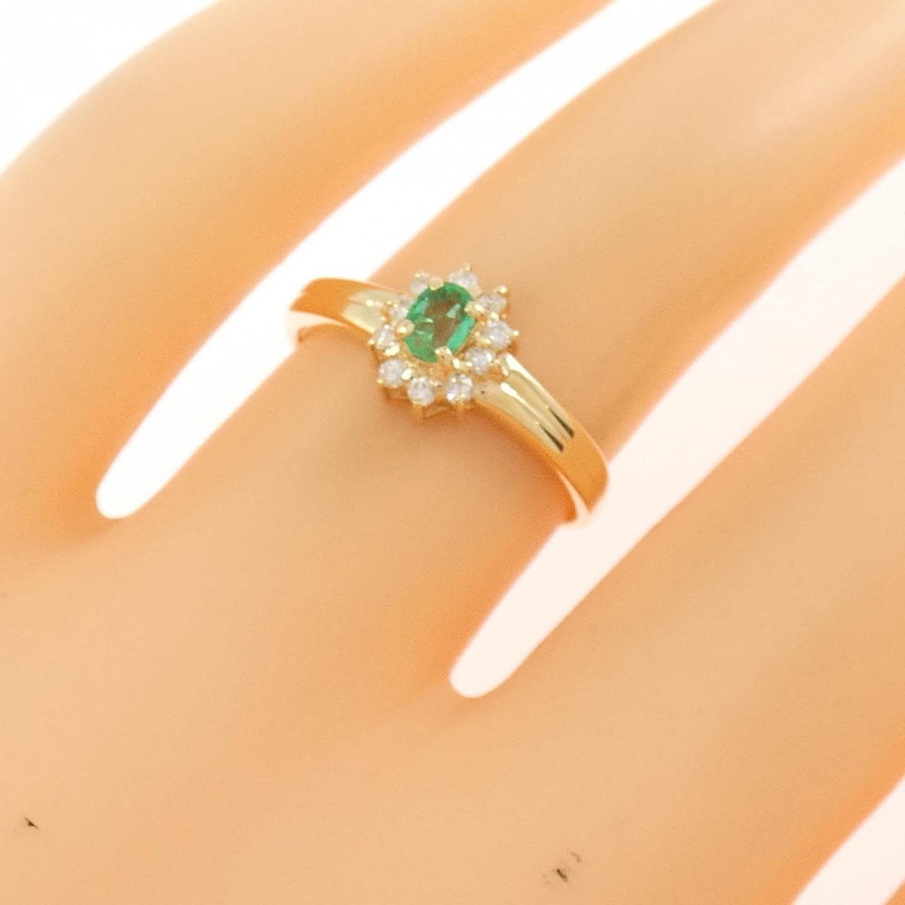 K18YG エメラルド リング 0.13CT