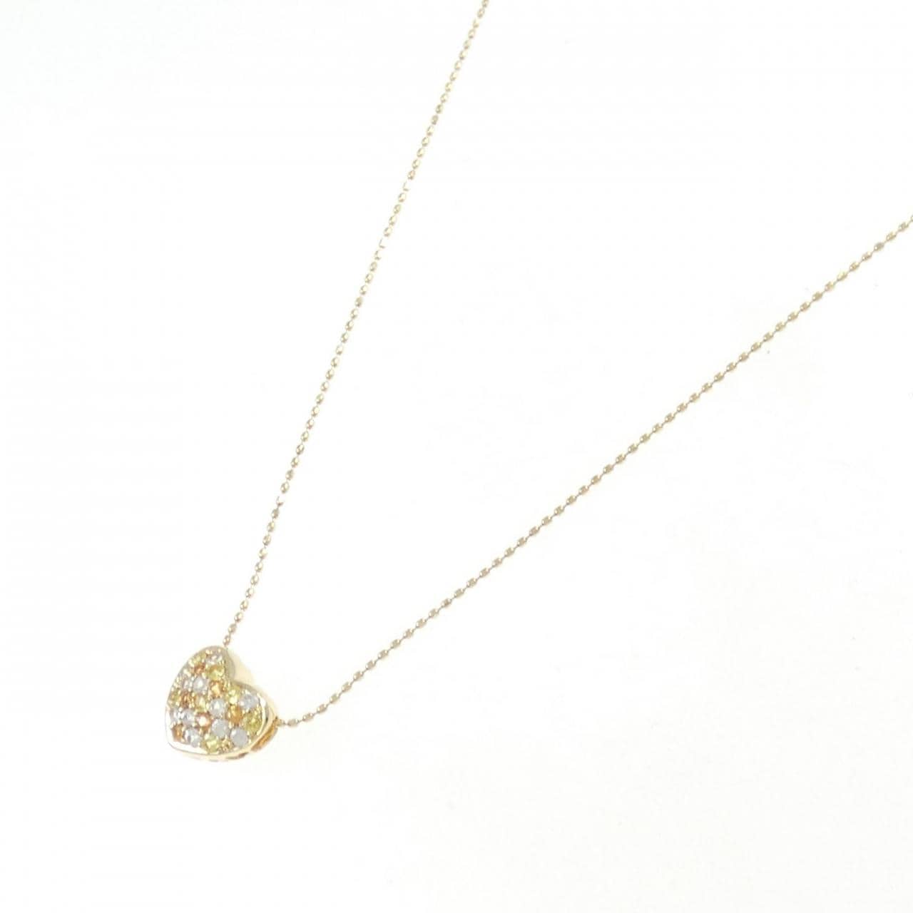 K18YG ハート サファイヤ ネックレス 0.40CT