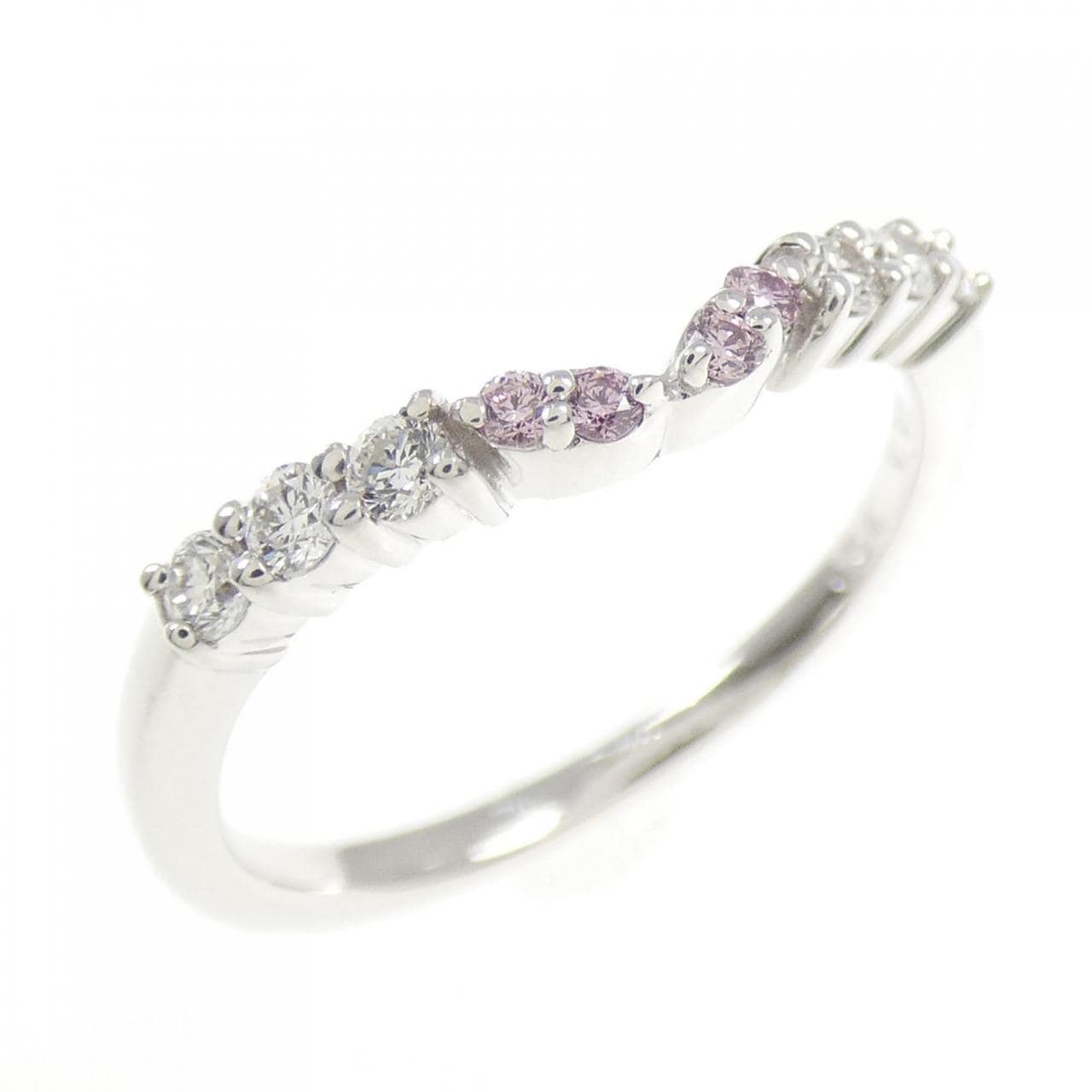 K18WG ピンクダイヤモンド リング 0.04CT