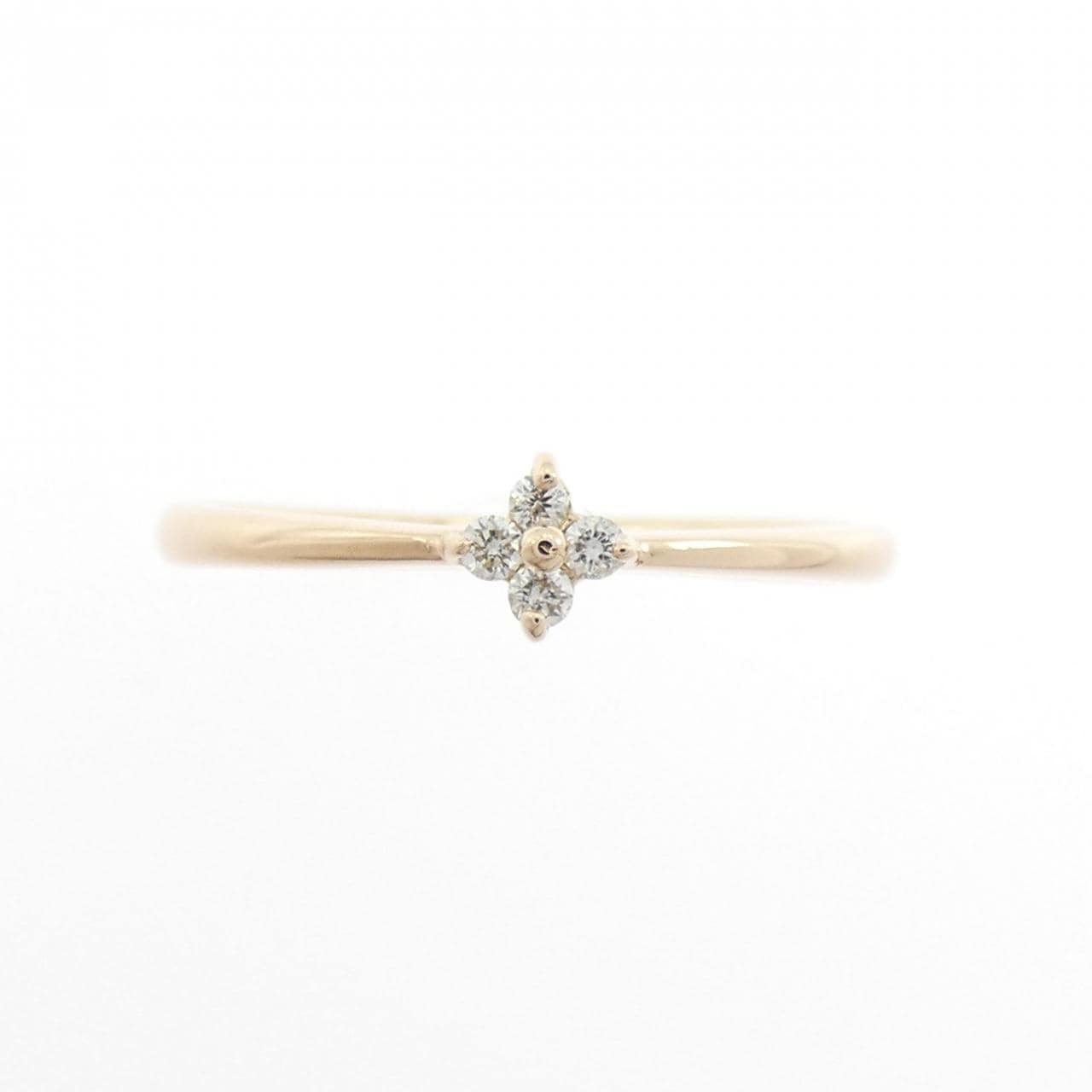 K18PG フラワー ダイヤモンド リング 0.04CT