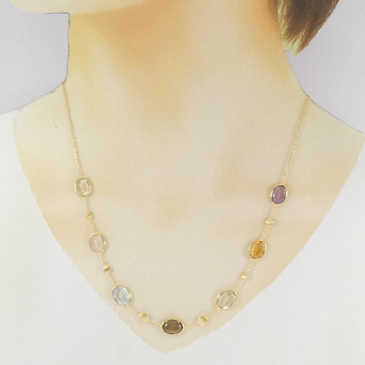 750YG カラーストーン ネックレス