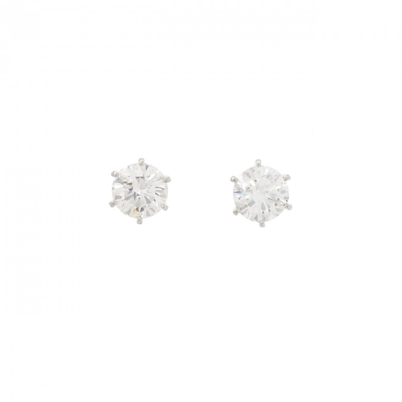 【リメイク】PT900/ST ダイヤモンド ピアス 1.063CT 1.098CT D SI1-2 VG