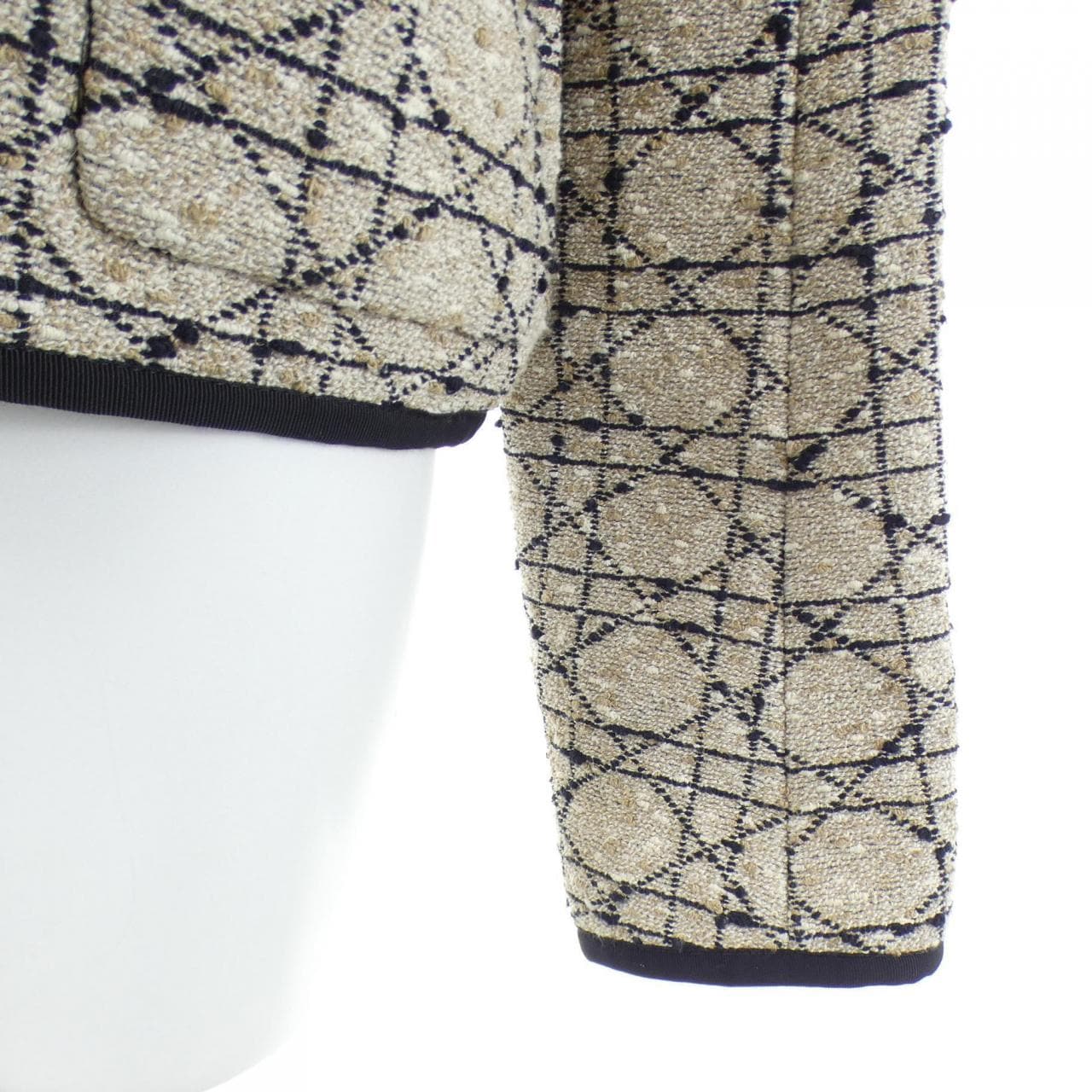 クリスチャンディオール CHRISTIAN DIOR クロップドジャケットカナージュ 511V58A7757 ノーカラージャケット