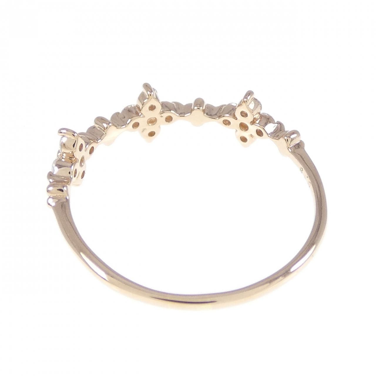 K18PG フラワー ダイヤモンド リング 0.15CT