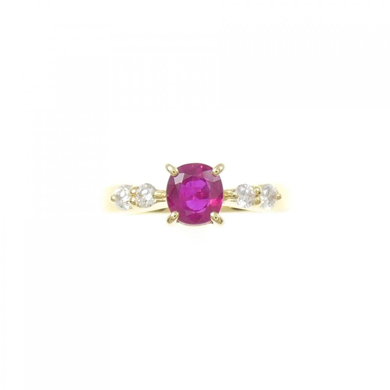 K18YG ルビー リング 0.624CT