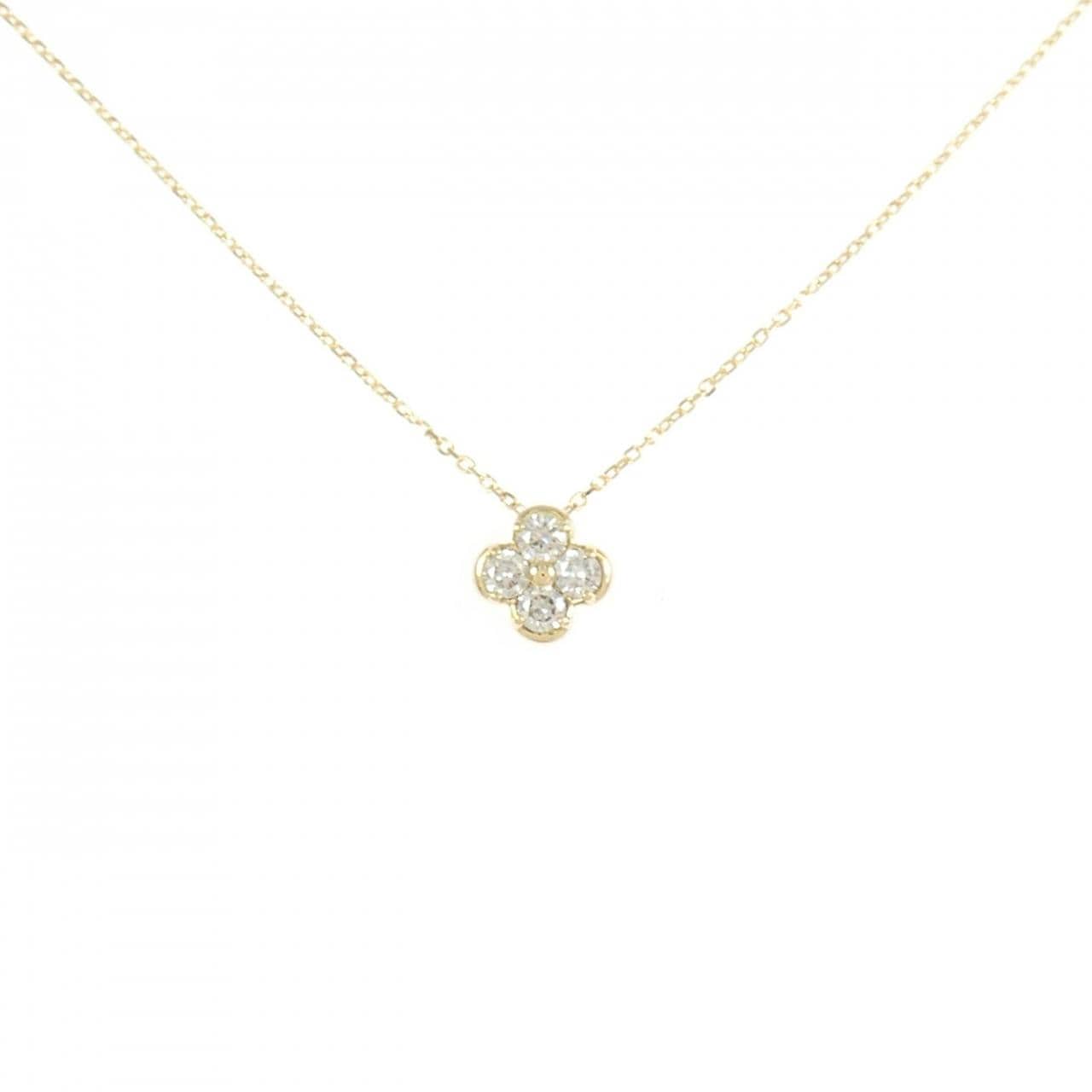 K18YG flower Diamond necklace 0.12CT