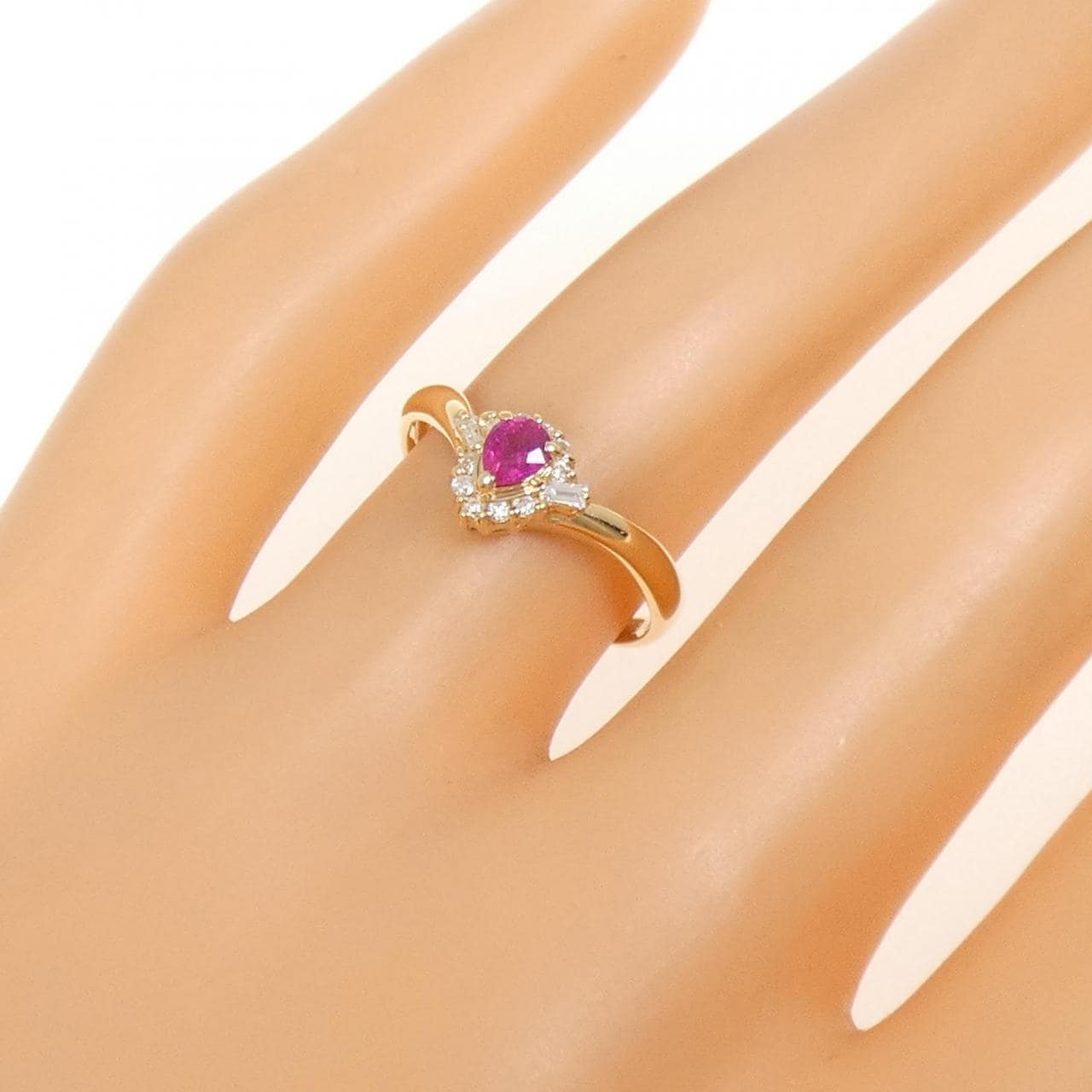 K18YG ルビー リング 0.20CT