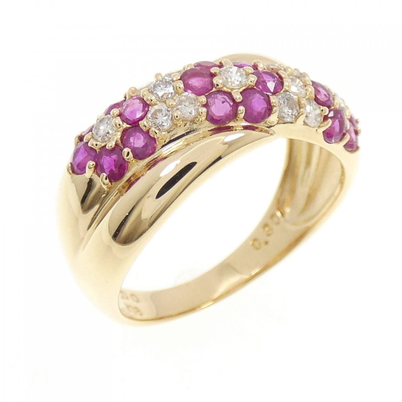 K18YG フラワー ルビー リング 1.00CT