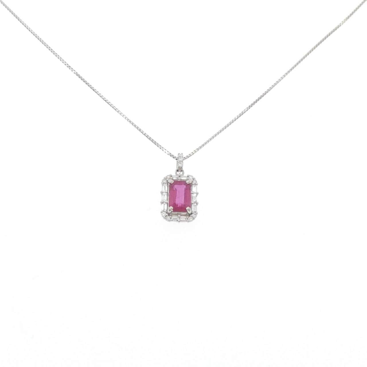 【新品】PT900/PT850 ルビー ネックレス 0.70CT