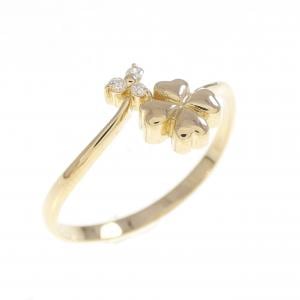 K18YG クローバー ダイヤモンド リング 0.025CT