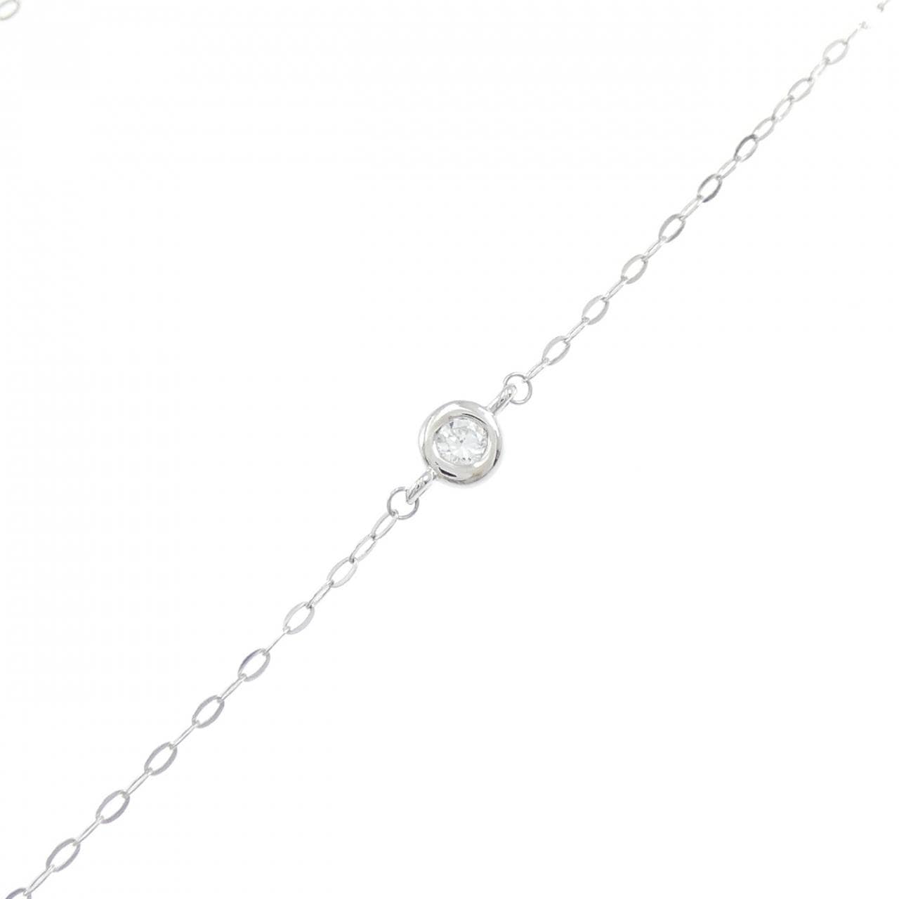 ジーエスティービー ダイヤモンド ネックレス 0.32CT D VS1 エメラルドカット