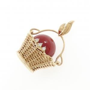 K18YG サンゴ ペンダント