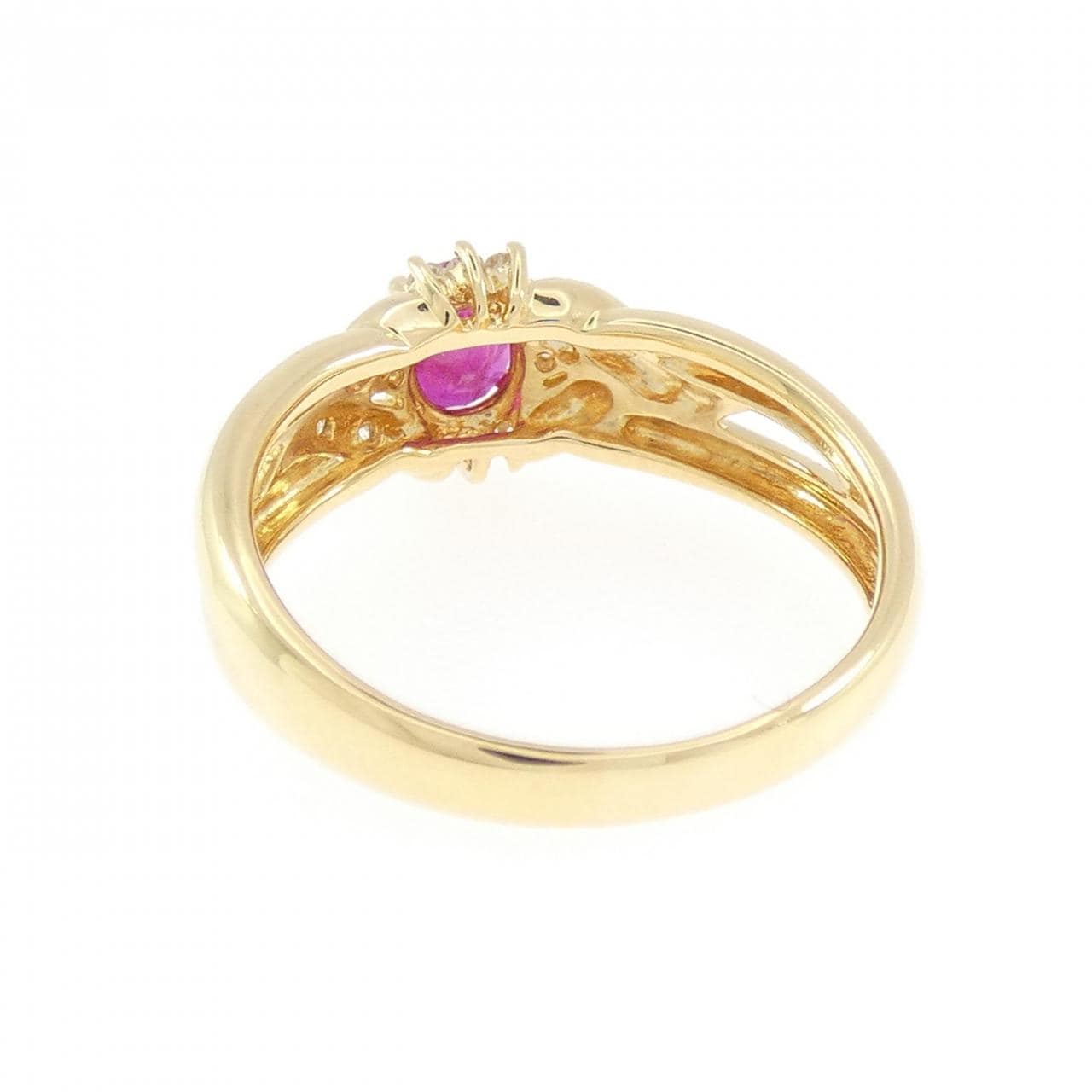 K18YG ルビー リング 0.50CT
