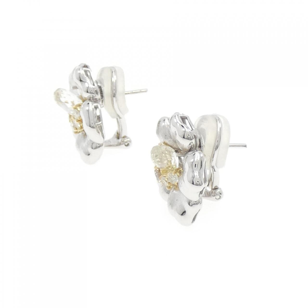 PT/750YG Flower Diamond Earrings/Earrings 1.99CT