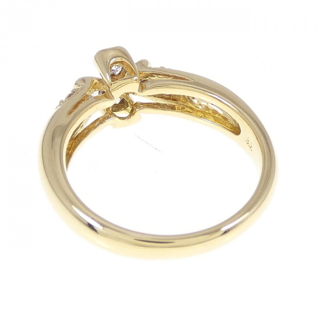 K18YG クローバー ダイヤモンド リング 0.35CT