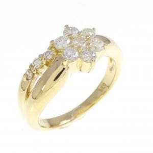 K18YG フラワー ダイヤモンド リング 0.43CT
