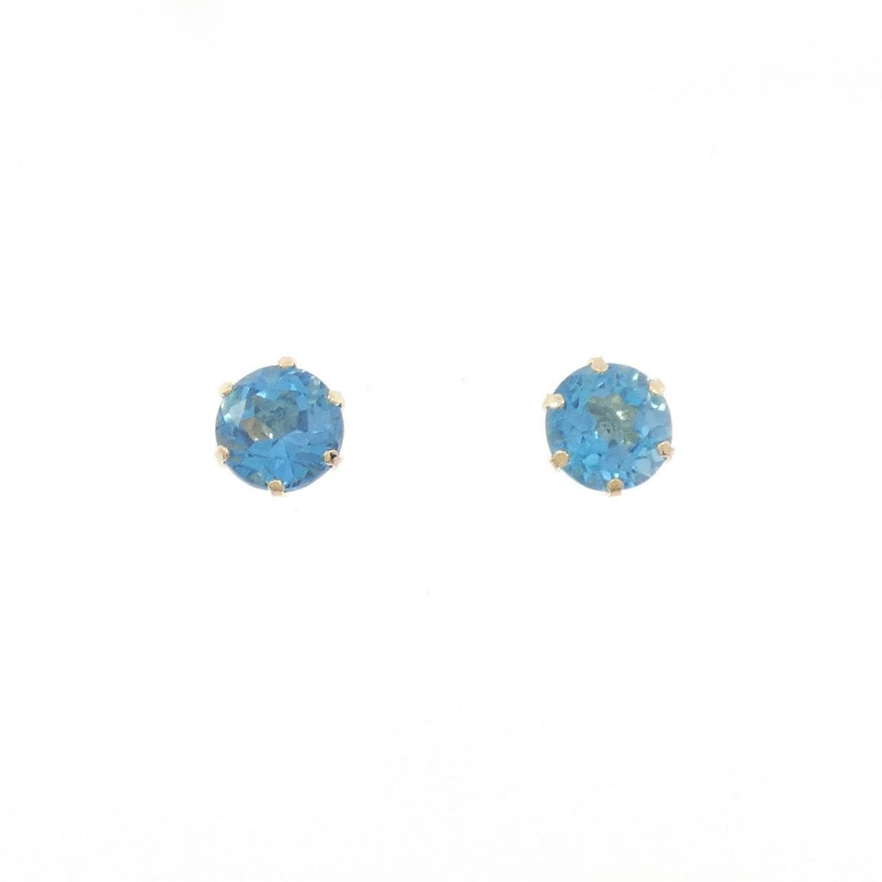 【新品】K18YG ブルートパーズ ピアス