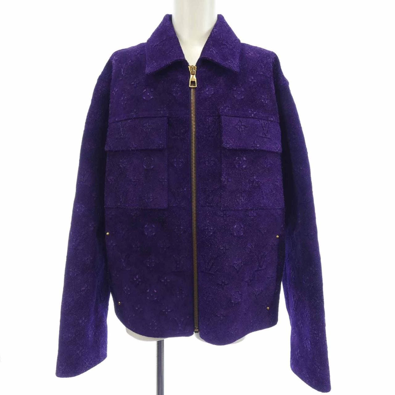 ルイヴィトン LOUIS VUITTON ワークウェアモノグラムエンボススエードジャケット HOL67WXD8 レザージャケット