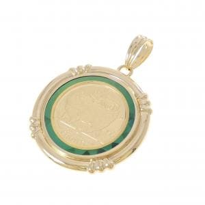 K18YG(枠) コイン ペンダント