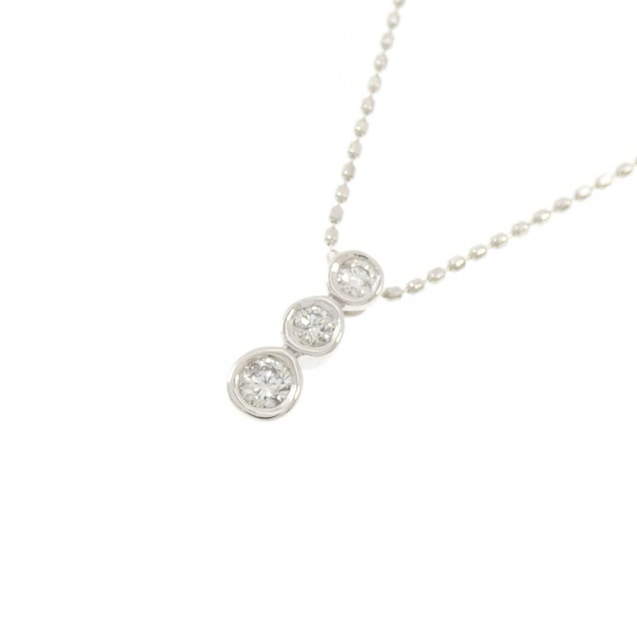 K18WG ダイヤモンド ネックレス 0.13CT