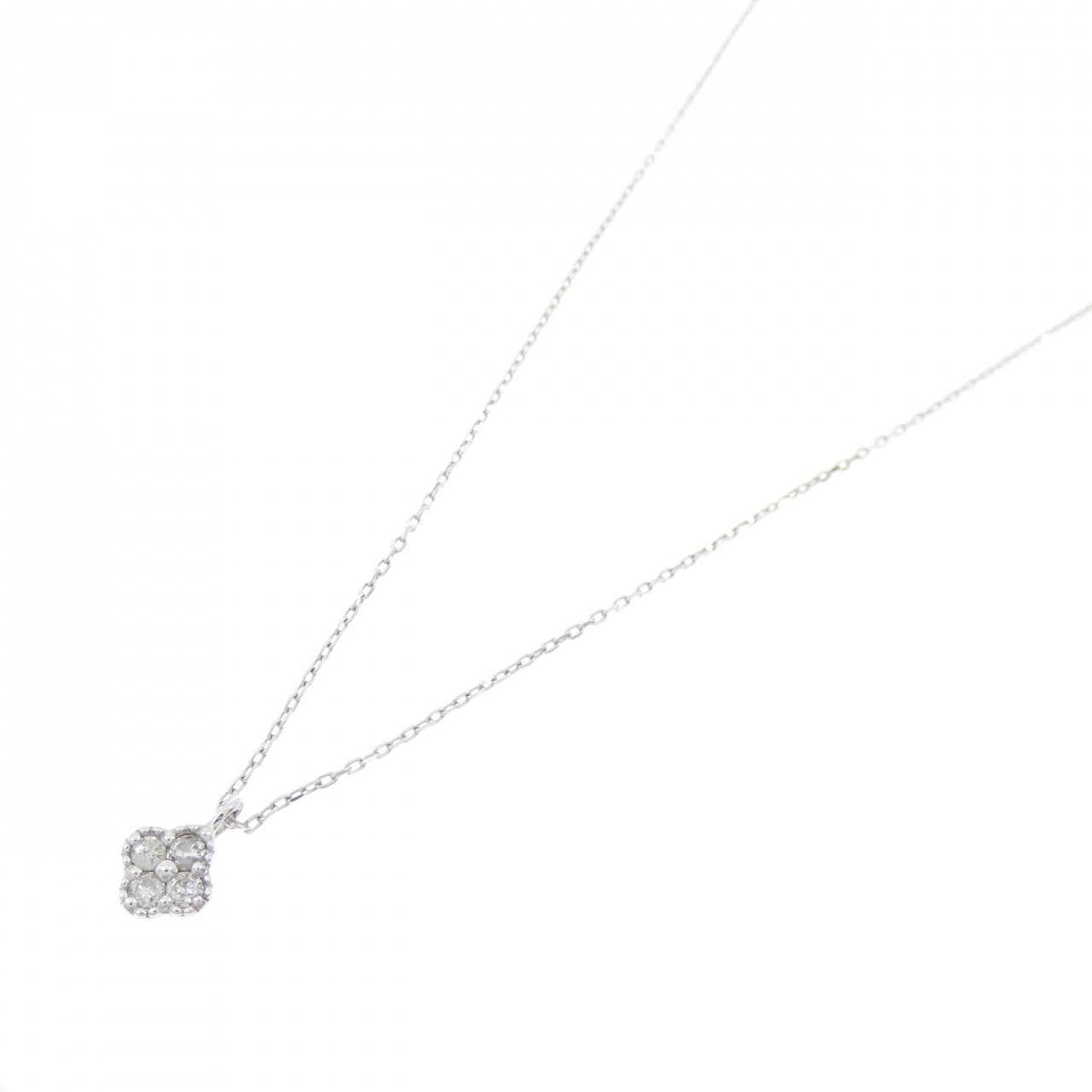 K10WG Flower Diamond Necklace 0.06CT