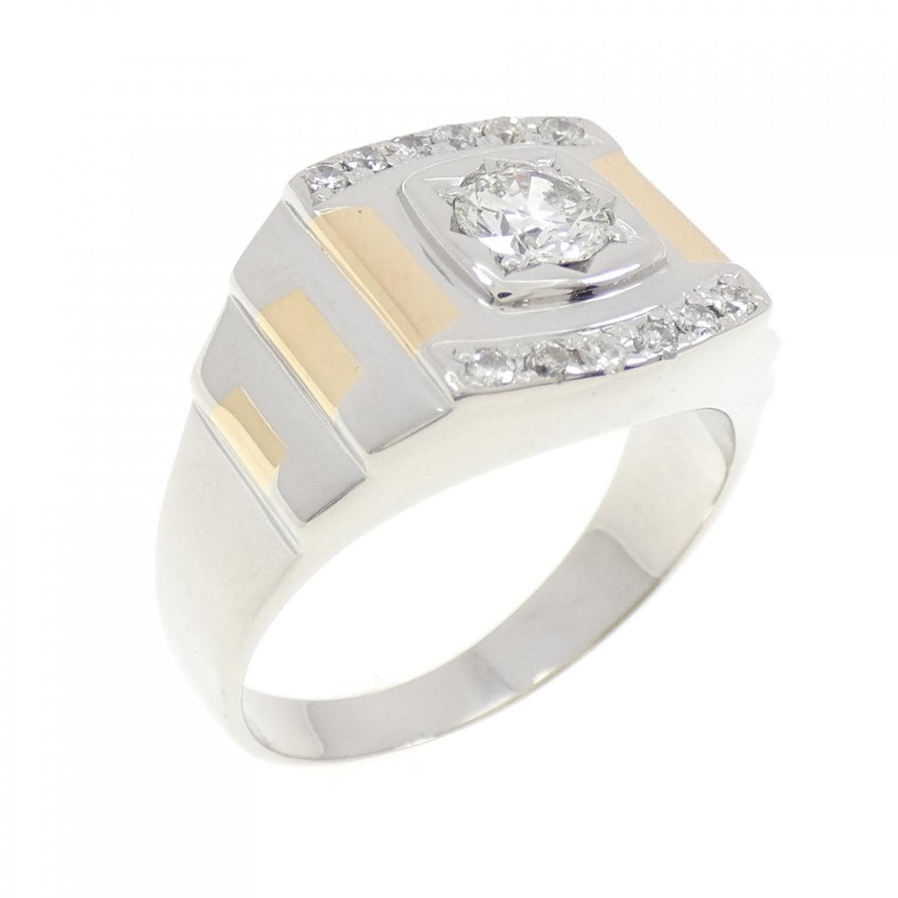 PT900/K18YG ダイヤモンド リング 0.55CT