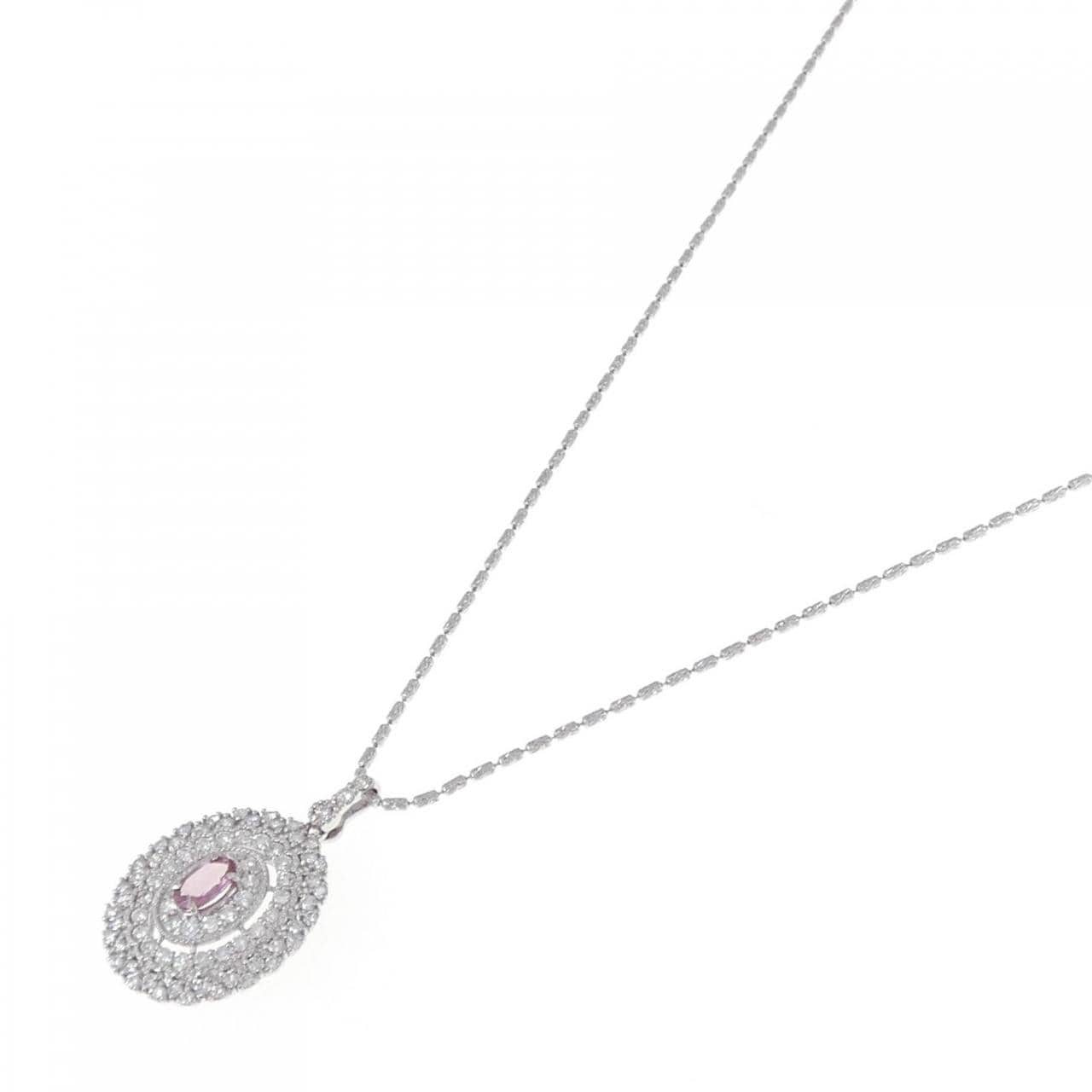 PT/K18WG Sapphire Necklace 0.490CT