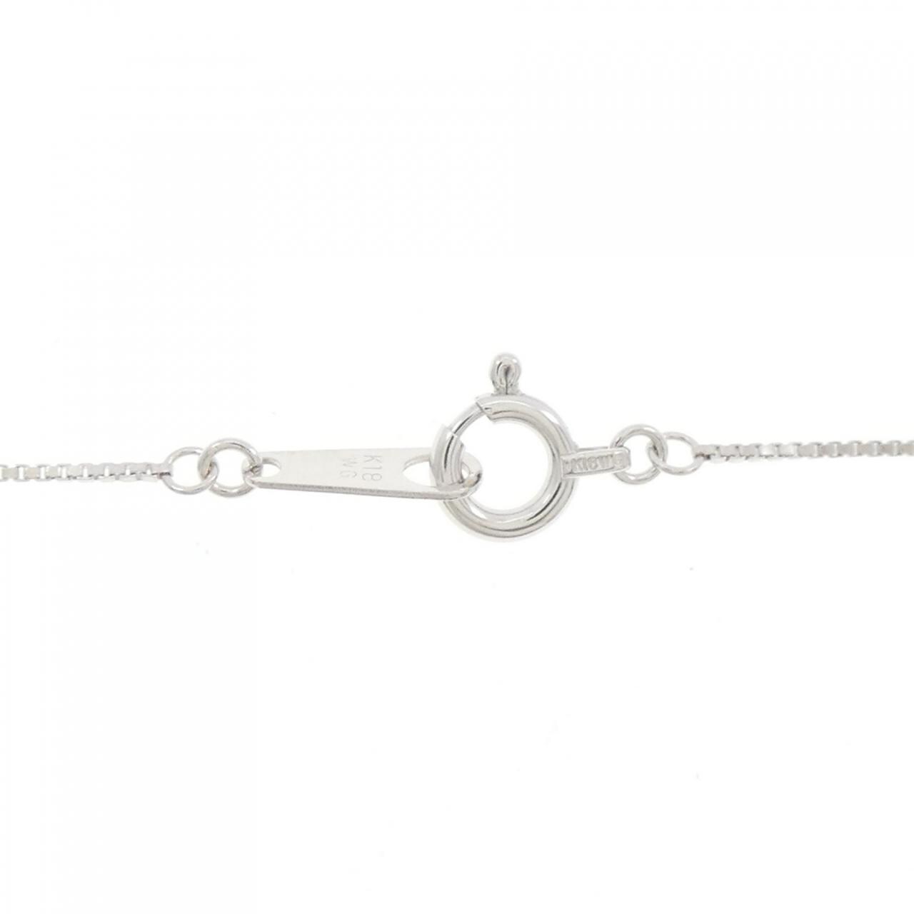 K18WG フラワー ダイヤモンド ネックレス 1.00CT