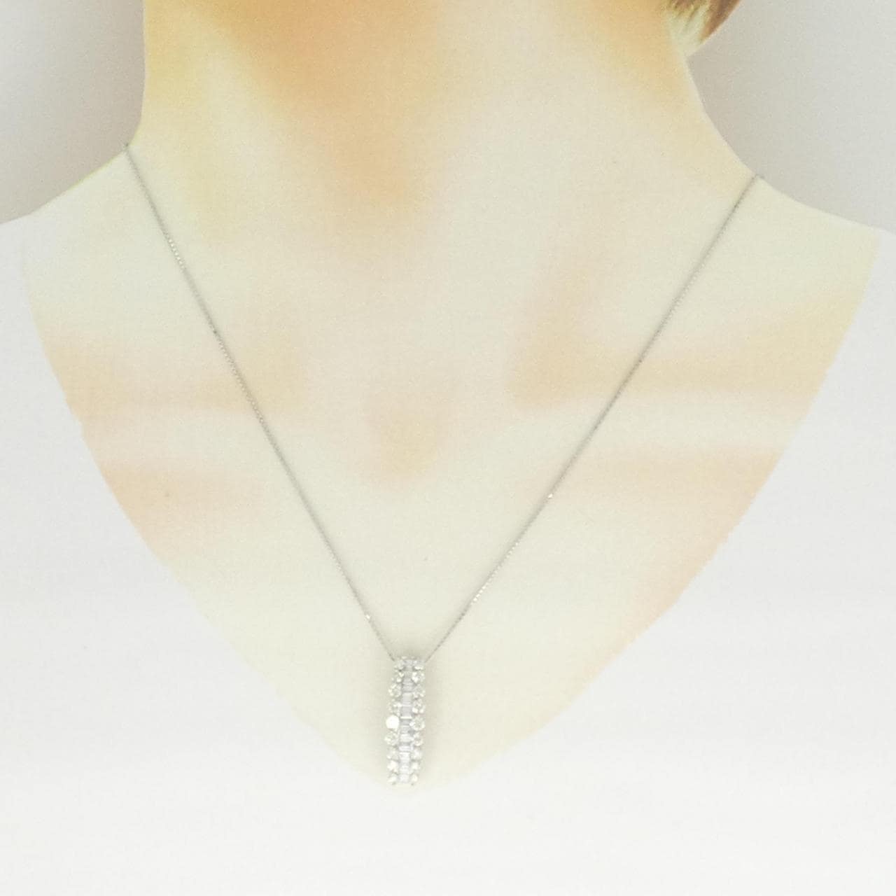 K18WG ダイヤモンド ネックレス 1.00CT