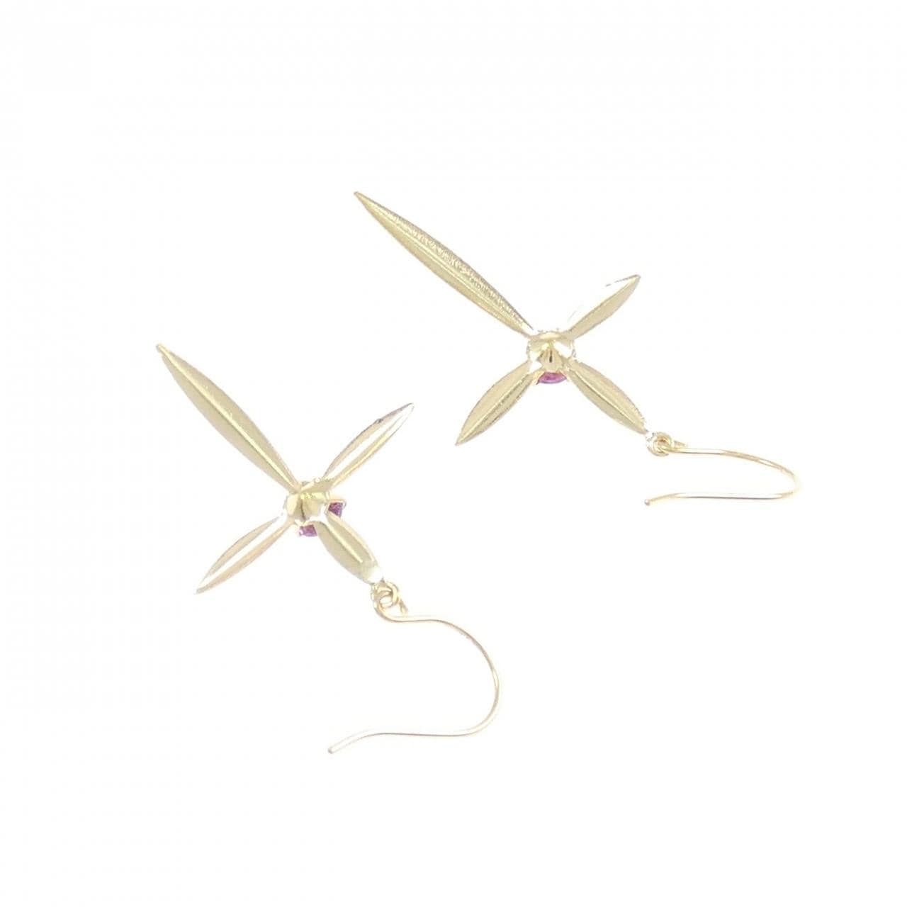 K18YG ガーネット ピアス