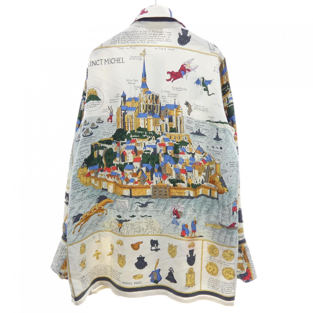 【ヴィンテージ】エルメス HERMES MONT SAINT MICHEL ツイルレーヌ. シャツ