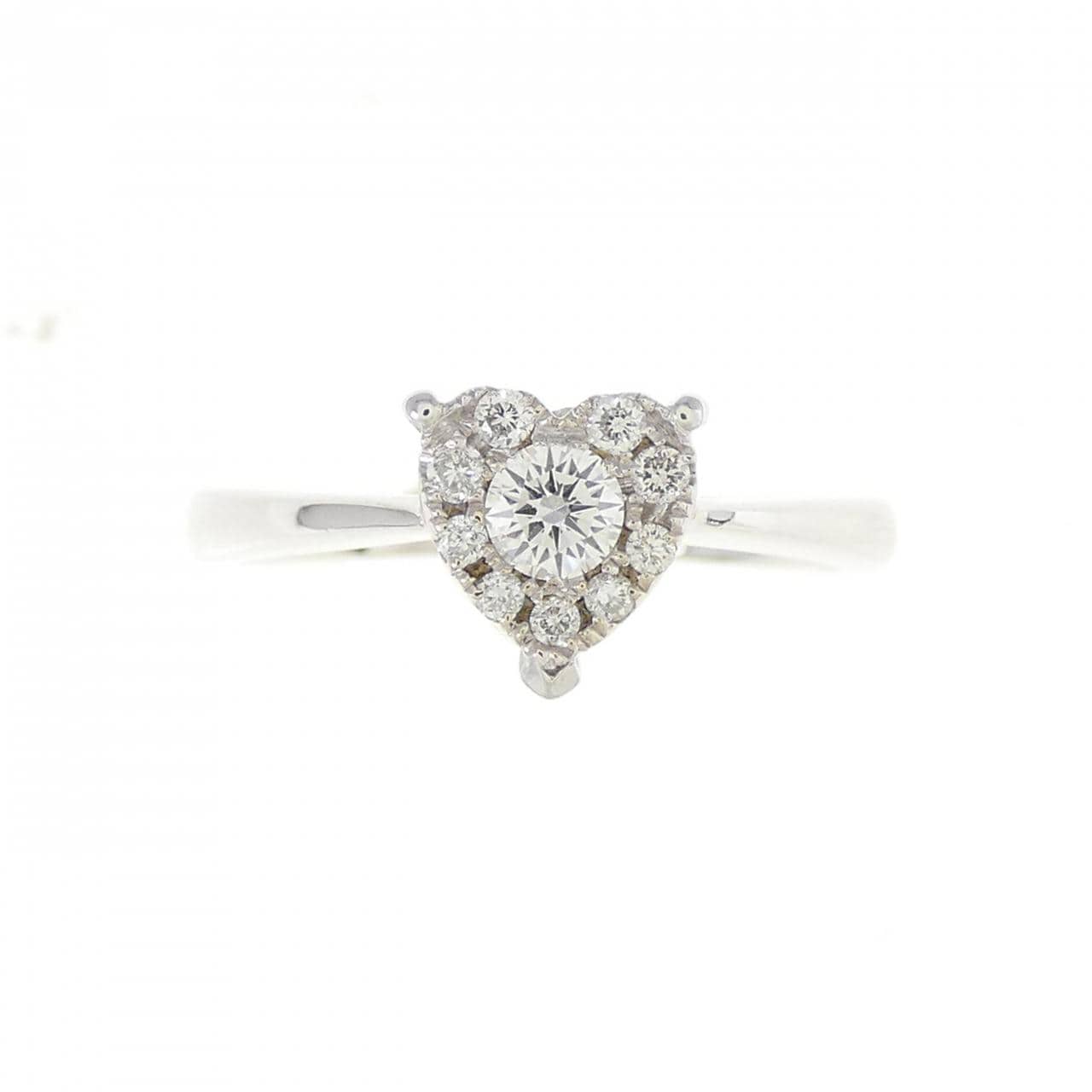 750WG ハート ダイヤモンド リング 0.1172CT