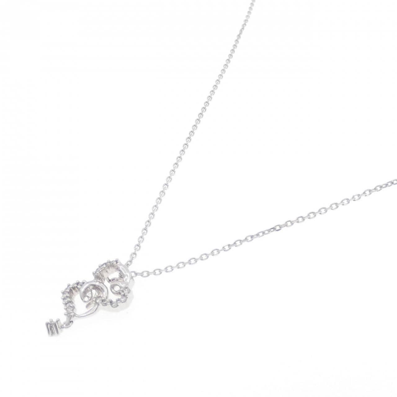 K18WG ハート ダイヤモンド ネックレス 0.10CT