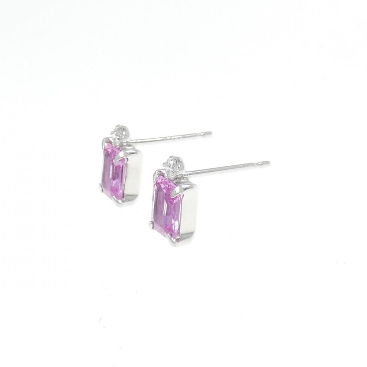 PT蓝宝石耳钉0.90CT