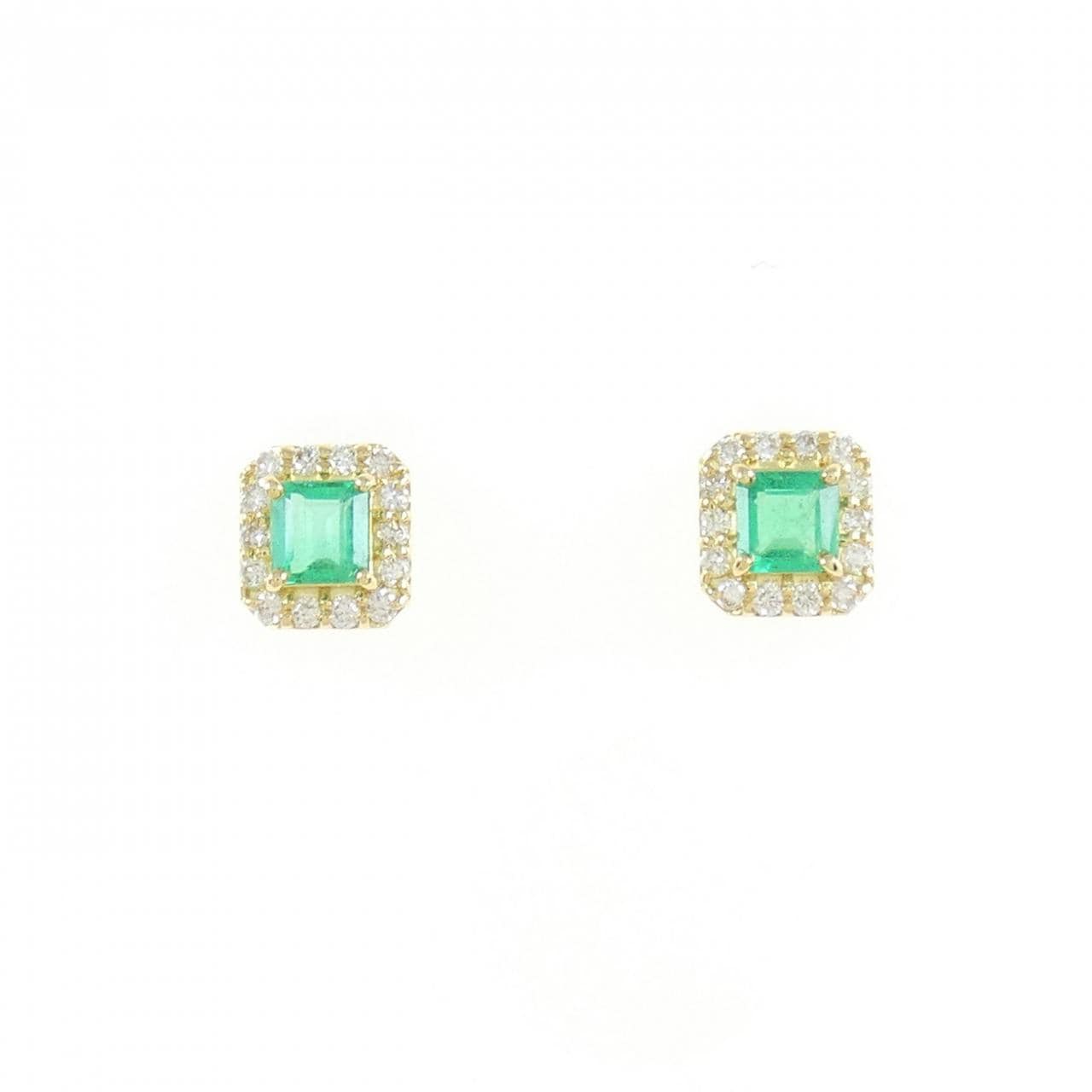 【新品】K18YG エメラルド ピアス 0.27CT