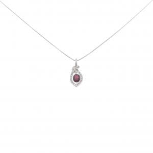 PT900/PT850 ルビー ネックレス 0.63CT