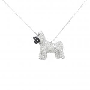 18KWG/K18WG ドッグ オニキス ネックレス 0.3CT