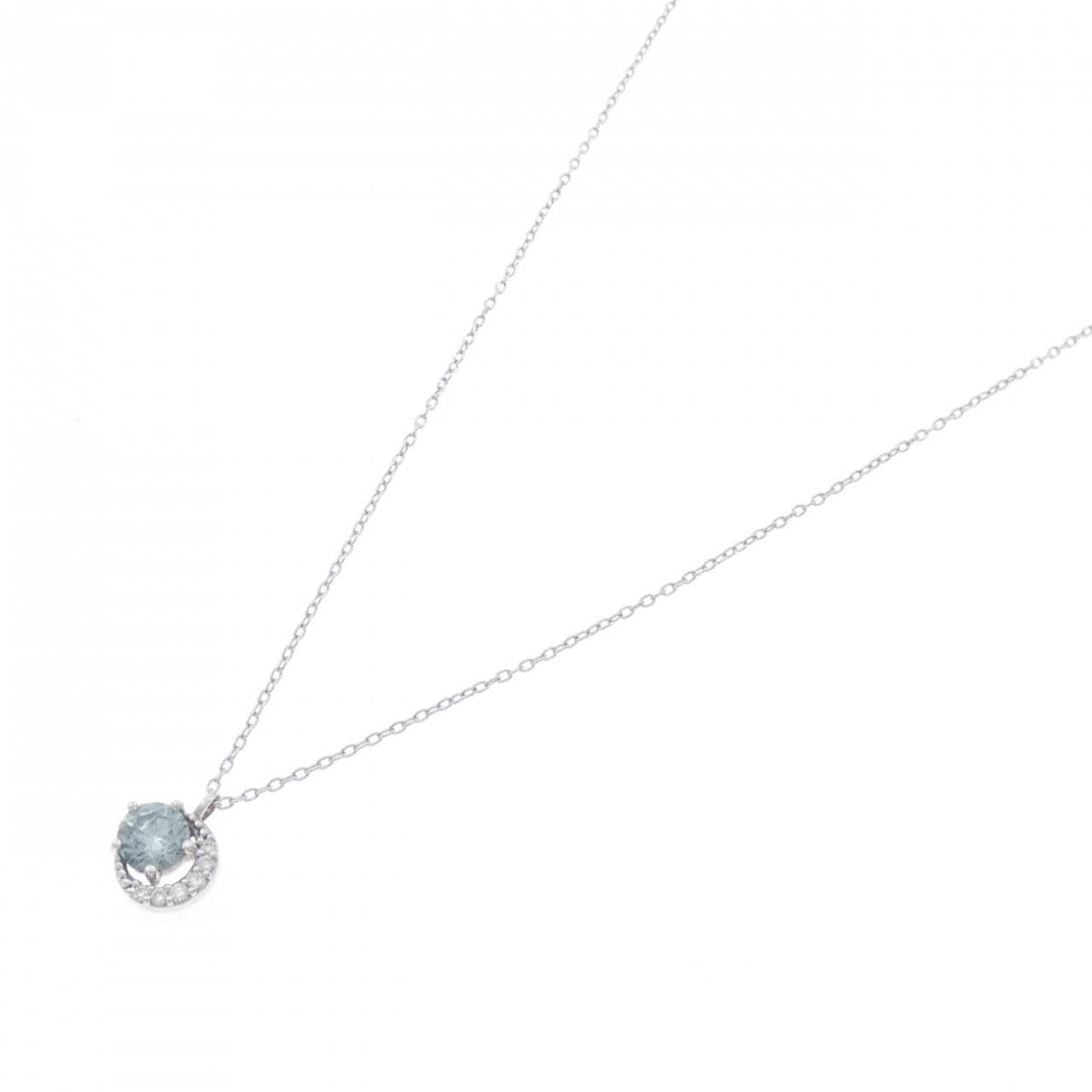 K18WG Moon Diamond Necklace 0.33CT