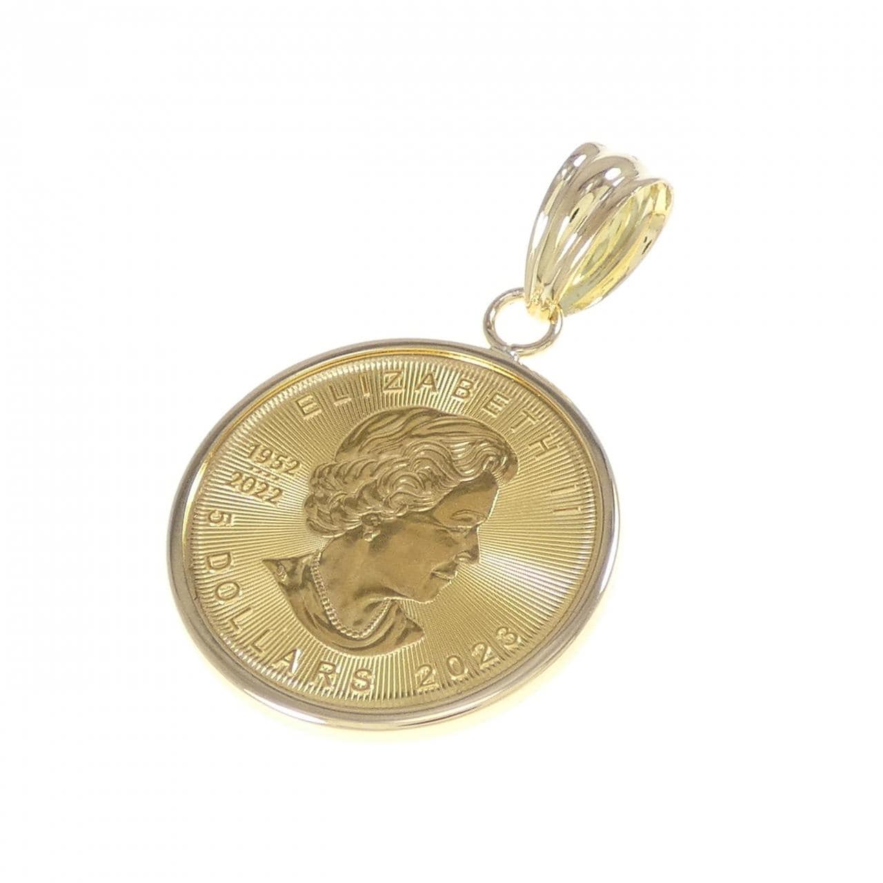 K18YG (frame) coin pendant