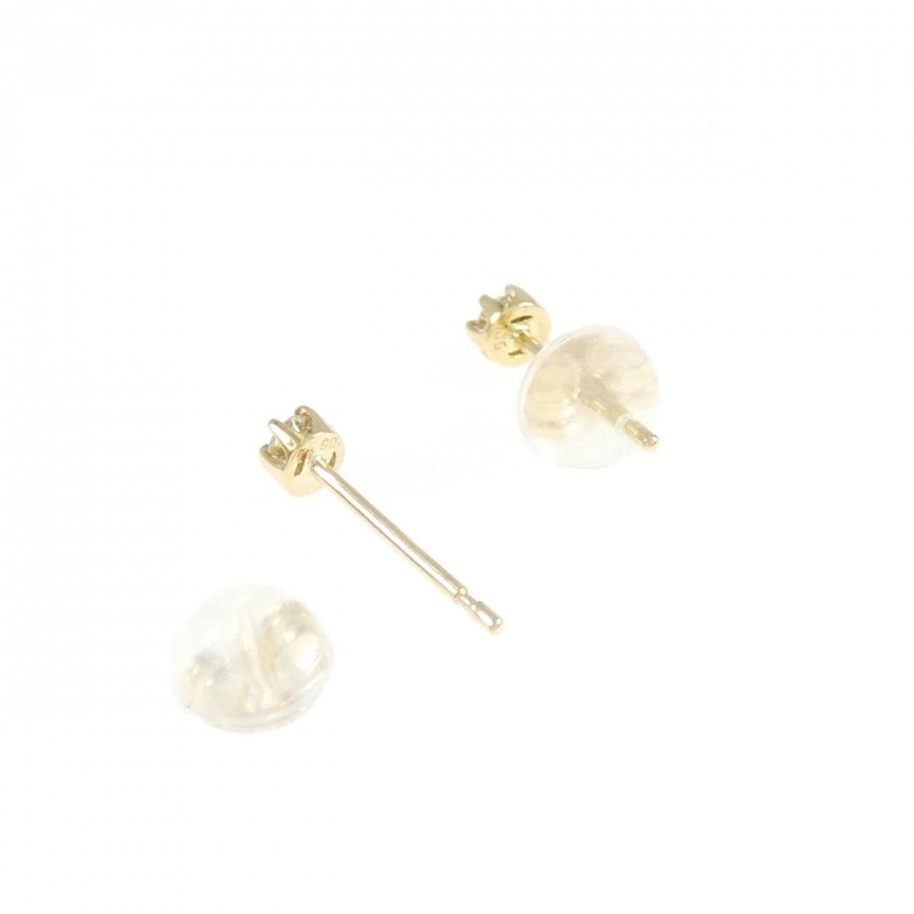 K18YG ソリティア ダイヤモンド ピアス 0.10CT