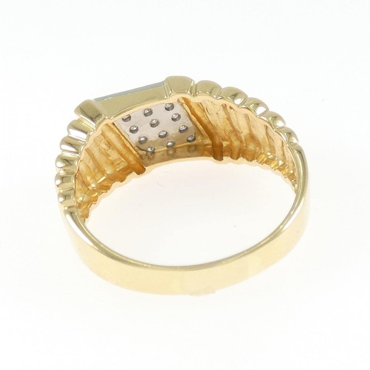 K18YG/PT900 ダイヤモンド リング