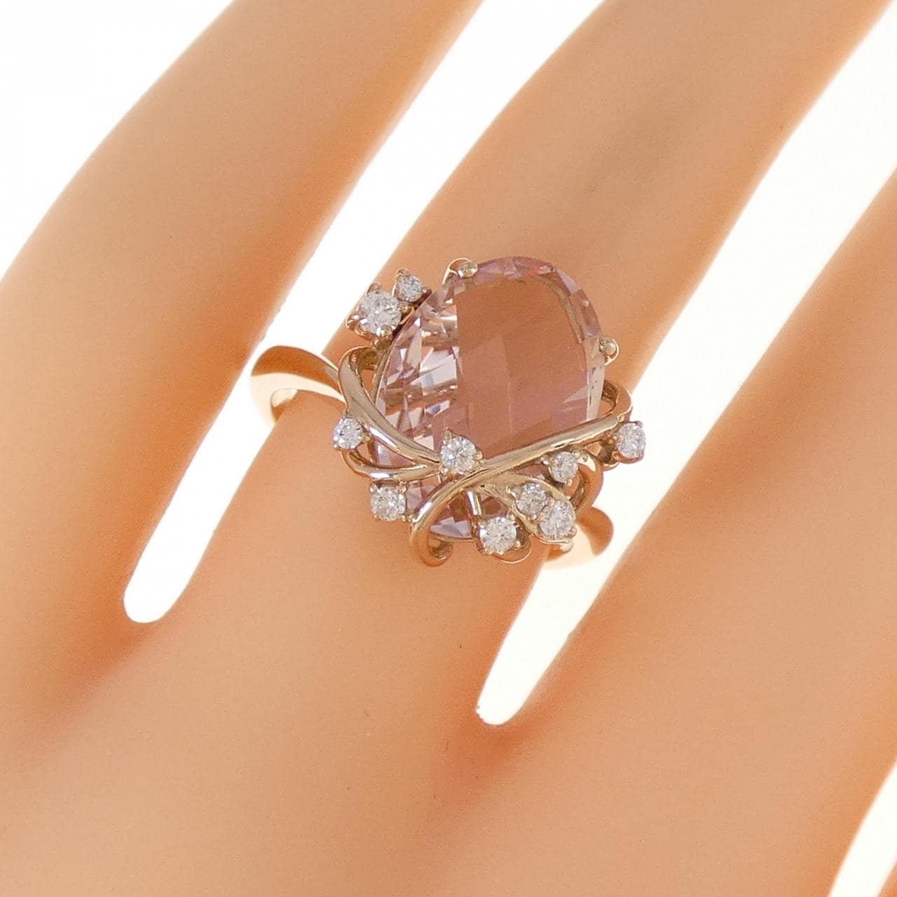 K18PG Morganite Ring 4.63CT