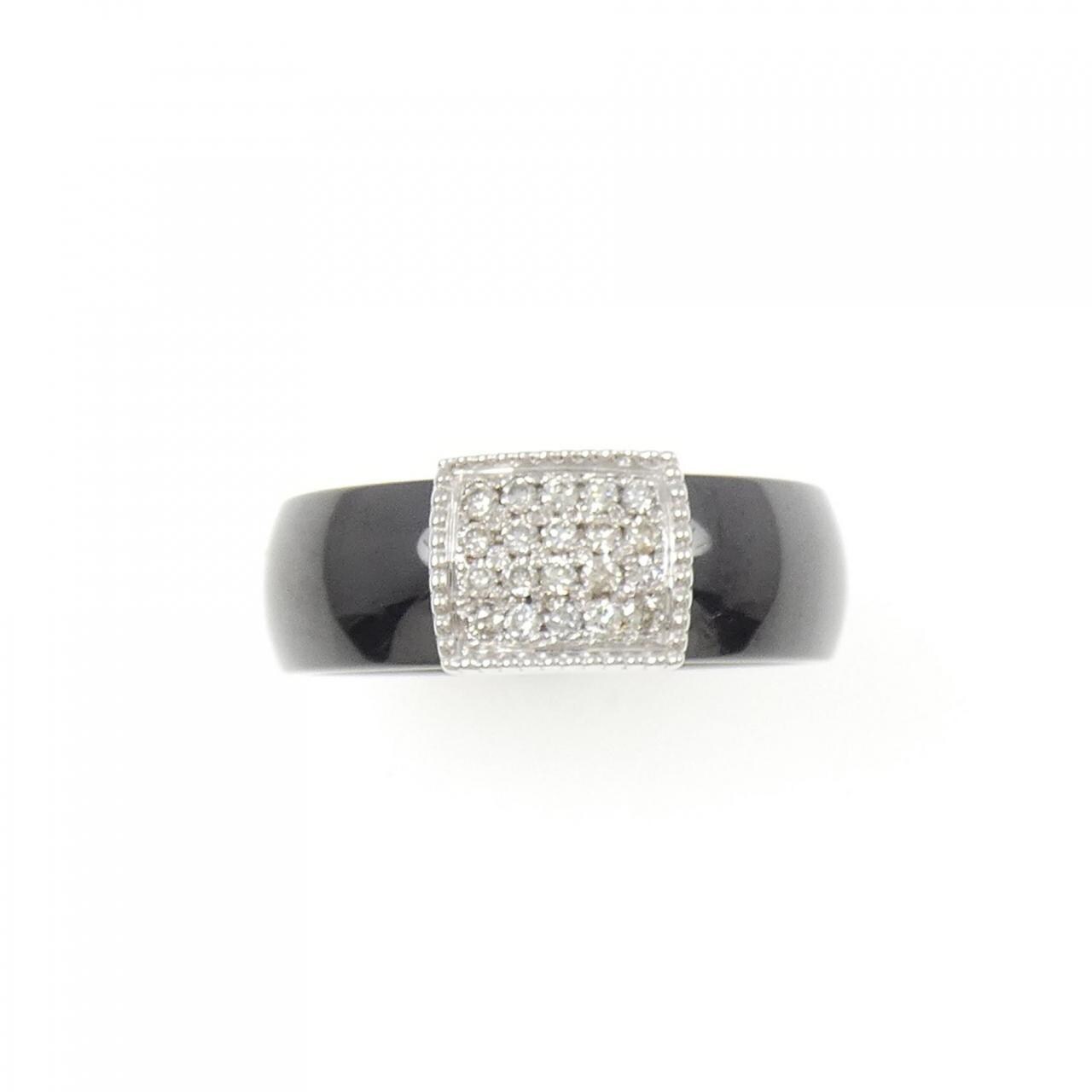 K18WG/セラミック ダイヤモンド リング 0.20CT